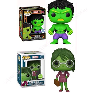 Funko POP Marvel Avengers 301 She-Hulk Black Light Hulk 822 Articulado โมเดลตุ๊กตาฟิกเกอร์