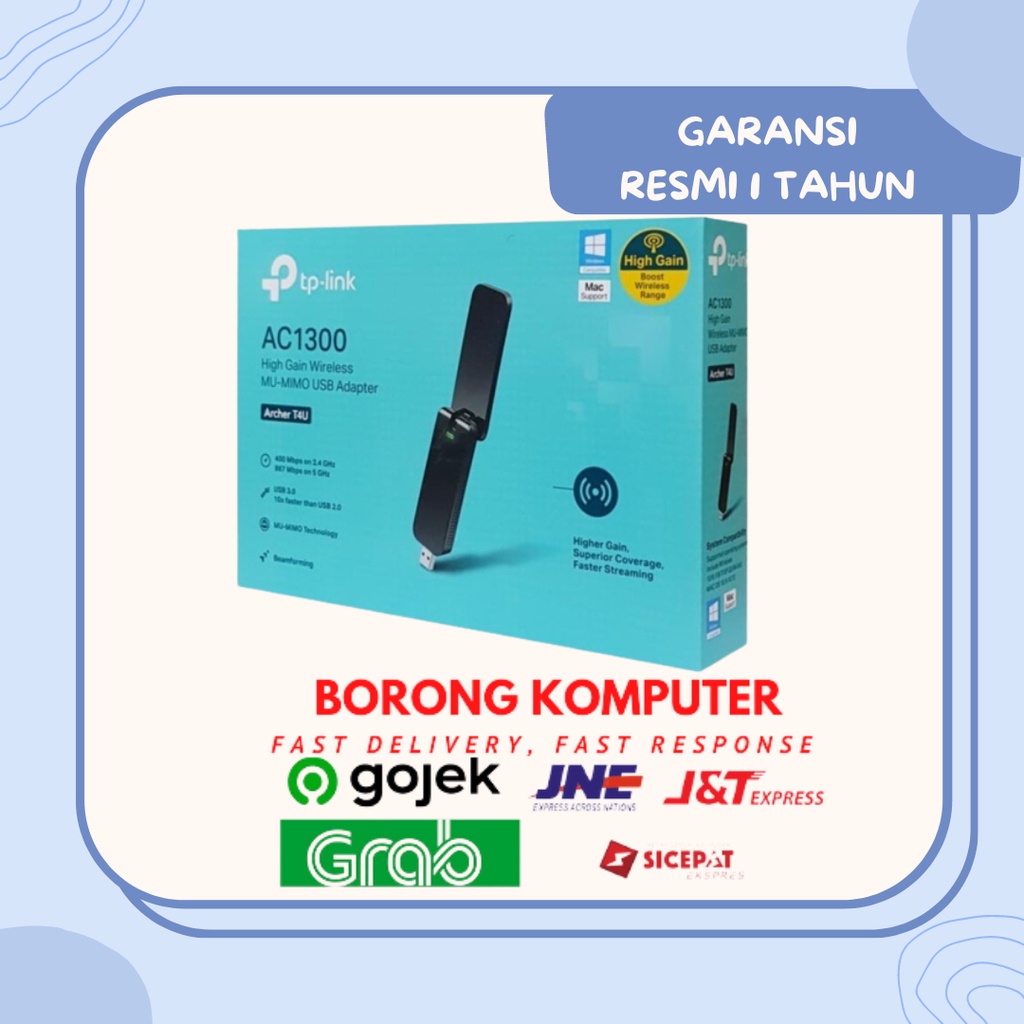 TP-Link Archer T4U AC1300 Dual Band WiFi อะแดปเตอร์ USB ไร้สาย TPLink