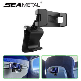 SEAMETAL ที่วางโทรศัพท์ในรถ ที่วางโทรศัพท์มือถือ แบบคลิปหนีบ พร้อมตะขอ 360° คลิปหมุนได้ สําหรับติดเบาะหลังรถยนต์ ที่วางโทรศัพท์ในรถยนต์