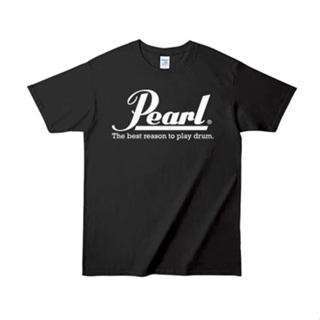 [S-5XL]เสื้อยืด PEARL DRUM  T SHIRT COTTON 100% กลอง วงดนตรี