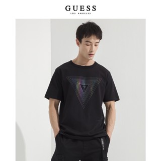 Guess เสื้อยืดแขนสั้น พิมพ์ลาย ทรงหลวม แฟชั่นสําหรับผู้ชาย