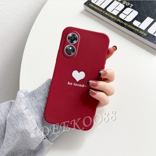 เคสโทรศัพท์มือถือแบบนิ่ม TPU ผิวด้าน ลายหัวใจ สีพื้น สําหรับ OPPO Reno 8 T 8T Reno8 T Reno8T A78 A17K 4G 5G 2023 OPPOA78