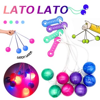 ของเล่นลูกบอล Lato Lato Viral Mainan Latto Latto Viral Malaysia พร้อมไฟ Led เพื่อการศึกษา สําหรับเด็ก