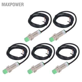 Maxpower 5 ชิ้น พร็อกซิมิตีสวิตช์ 2 สาย ปกติเปิด 68Hz ความถี่ตอบสนอง พรอกซิมิตีเซนเซอร์ AC90‑250V M18x1