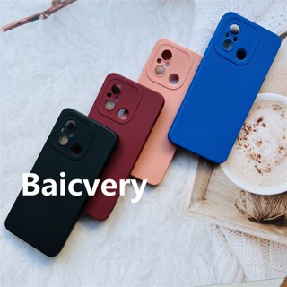 เคสซิลิโคน เนื้อแมตต์ ป้องกันกล้อง สําหรับ Redmi 11A 12C
