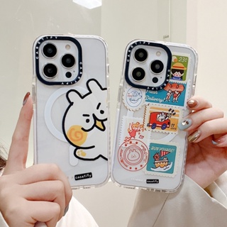 【Rabbit Stamp】เคสโทรศัพท์มือถืออะคริลิค แม่เหล็ก คุณภาพสูง สําหรับ iPhone 14 Pro max 13 13 Pro max 11 Pro max 14 14Pro 12 12Pro 12 Pro max 13Pro