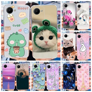 เคสโทรศัพท์มือถือ ซิลิโคนนุ่ม TPU ลายไดโนเสาร์ แมวน่ารัก สําหรับ Realme C30 C30S 4G 2022