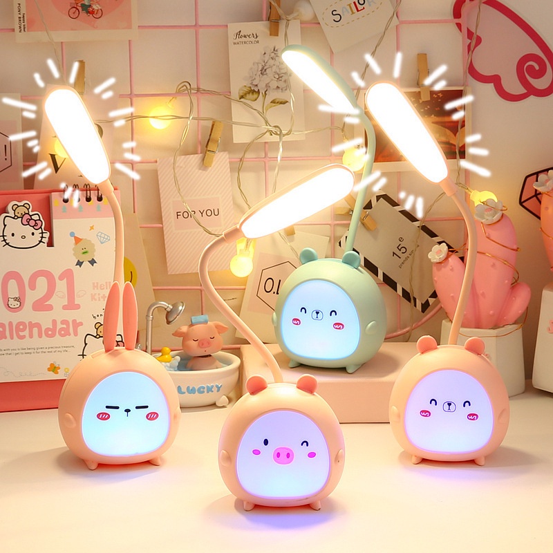 โคมไฟตั้งโต๊ะ โคมไฟอ่านหนังสือ LED ชาร์จแบต แถมสายชาร์จ โคมไฟตั้งทำงาน ศึกษา โคมไฟตั้งโต๊ะอ่านหนังสือ