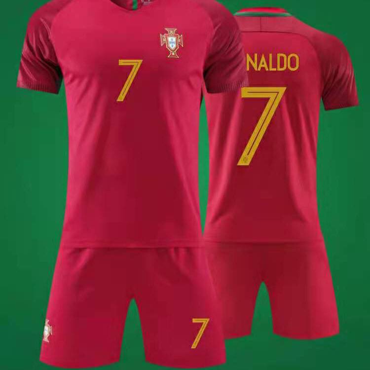 * เสื้อฟุตบอล * เสื้อทีมชาติโปรตุเกสหมายเลข7คริสเตียโนโรนัลโด2021ยูโรเปี้ยนคัพชายชุดฟุตบอลเด็กแบบกำหนดเอง