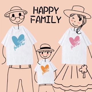 เสื้อยืด พิมพ์ลาย Together Forever Family แฟชั่นฤดูร้อน สําหรับผู้หญิง และผู้ชาย