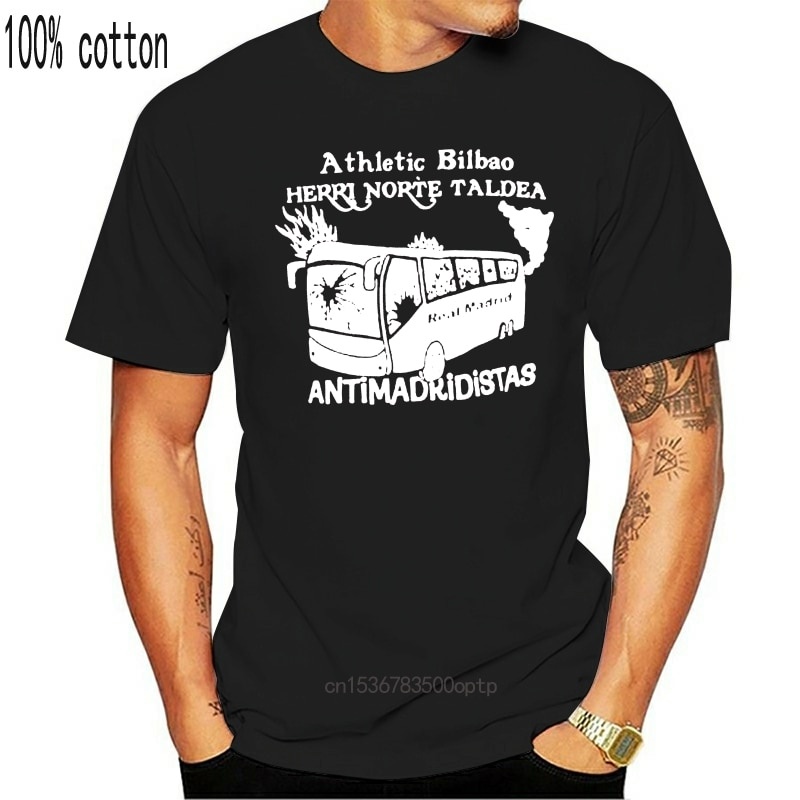 เสื้อยืดผ้าฝ้าย ATHLETIC BILBAO ANDIMADRIDISTAS ULTRAS O-Neck TOP TEE