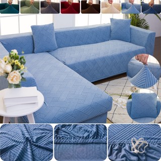 [PH STOCK & COD] Sofa Cover Thick Jacquard Craft L Shape Stretchable Regular 1/2/3/4-seater