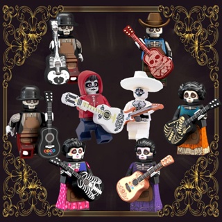 บล็อกตัวต่อ รูปภาพยนตร์ Coco Miguel Hector Day of the Dead DIY ของเล่นเสริมการเรียนรู้ สําหรับเด็ก