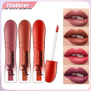 Kristen Leanne Matte Velvet Lip Glaze ลิปสติกลิปกลอสสีขาวธรรมชาติและง่ายต่อการทำสี HO