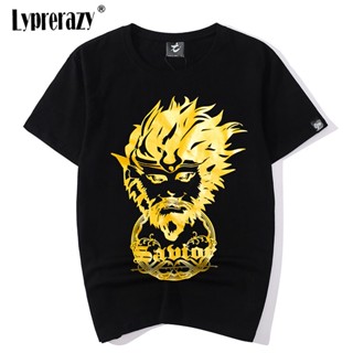 Lyprerazy Japanese Harajuku Ukiyoe Goku Monkey King Bronzing Printed T Shirt Tide Brand Mens Short Sleeved T-shirt_02