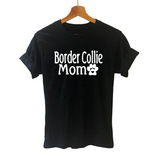 Border Collie Mom Dog Lover Paw Print Unisex Cotton T Shirt Custom Gift Black_04