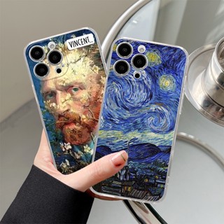 เคสซิลิโคนนิ่ม แบบใส ลาย Van Gogh ป้องกันเลนส์ สําหรับ OPPO A15 A15S A52 A53 A54 A55 A91 A93 A95 A3S A5S Reno 2 3 4 5 6 Pro 4G 5G A5 A8 A9 A31 A33 2020 QMZT