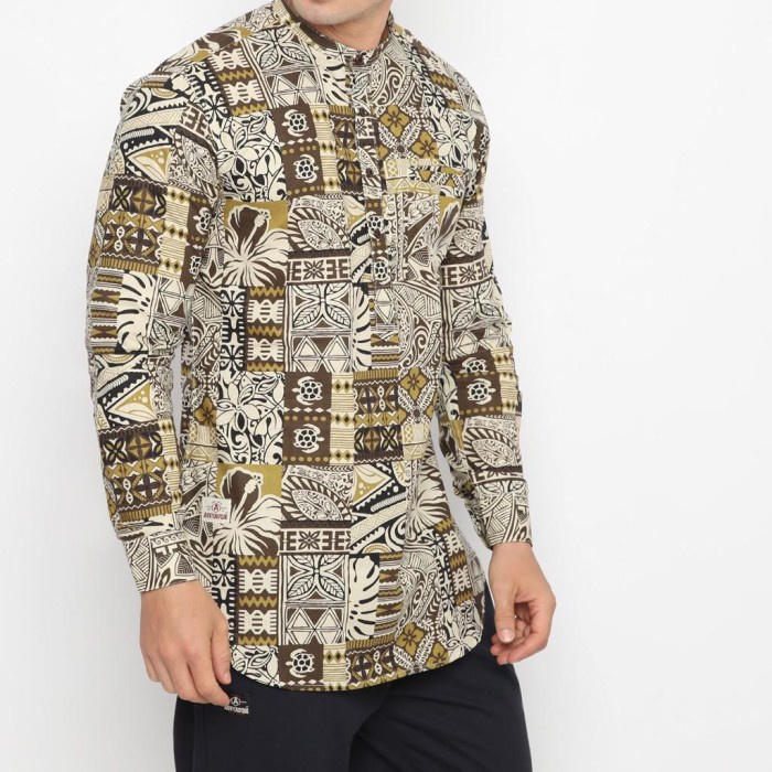 Quality Assyauqie batik kurta - ผ้าบาติกแขนยาว koko - เสื้อบาติกผู้ชาย - ผ้าบาติก 4, S N6Q0
