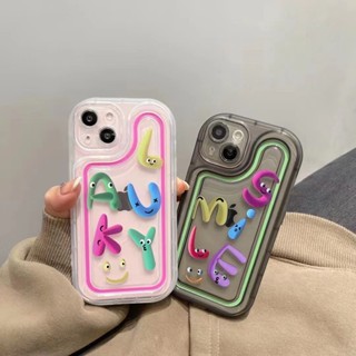 เคสโทรศัพท์มือถือ tpu นิ่ม ลายการ์ตูนตัวอักษร สําหรับ iPhone 14 14promax 14pro 11 12 12PRO 12PROMAX 13 13pro 13promax