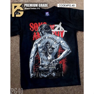 PG 40 Sons Of Anarchy Samcro เสื้อยืด ลายหนัง สกรีนลาย ผ้าหนา Movie BT Black Timber S M L XL XXL