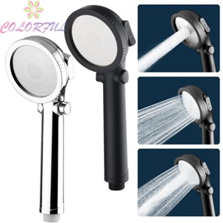 【COLORFUL】High pressure bath shower head 3 mode large chrome phone head water saving