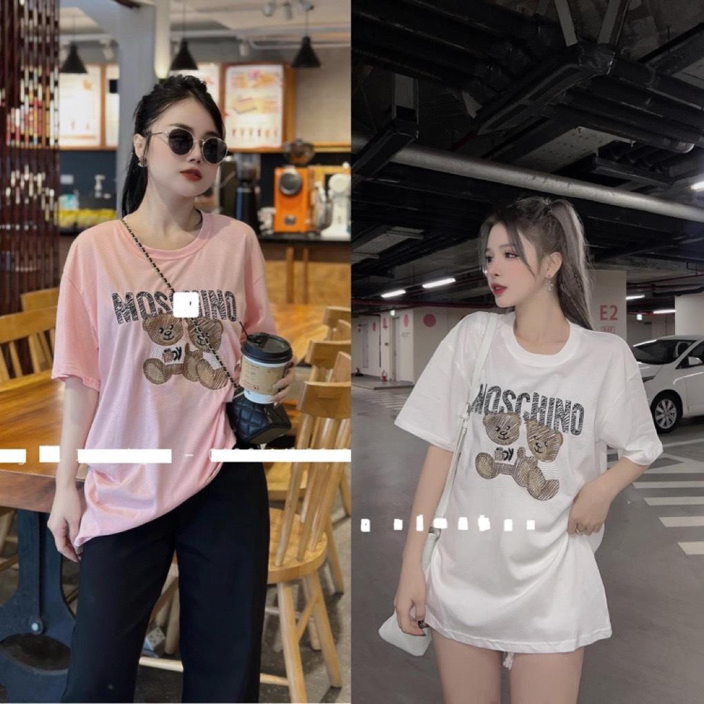 เสื้อยืดหมี Mcn 2 สีสําหรับผู้หญิง ผ้าคอตตอน