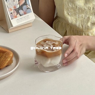 แก้วกาแฟ นม วิสกี้ ลาเต้ แบบบิดเกลียว ทรงพิเศษ สไตล์เกาหลีเรโทร