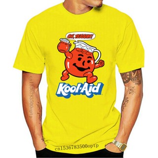 เสื้อยืดคอกลม แบบนิ่ม ระบายอากาศ ทรงหลวม สําหรับคู่รัก Day Kool Aid Man Jug Oh Yes G200