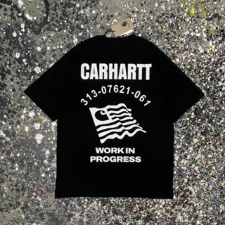 CARHARTT เสื้อยืดแขนสั้น พิมพ์ลายโลโก้ Carhart Cargo แฟชั่นคู่รัก