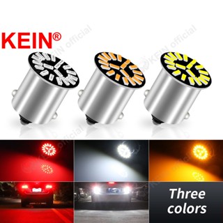 Kein หลอดไฟตัดหมอก Led 1156 1157 BA15S P21W BAY15D P21/5W 18SMD 4014 สีขาว แดง เหลือง สําหรับรถยนต์ รถจักรยานยนต์