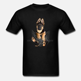 German Shepherd In Pocket Classic Dogs Black Men Made In Usa Tshirt_04