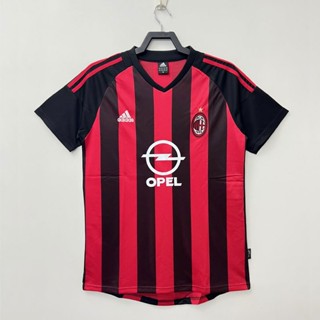 เสื้อกีฬาแขนสั้น ลายทีมชาติฟุตบอลชั้นนํา AC Milan 2002 03 ชุดเหย้า สไตล์เรโทร ไซซ์ S-XXL