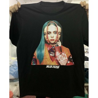 xUyD /T-shirt Billie Eilish เสื้อยืด! เสื้อยืดคอกลมผ้าฝ้าย