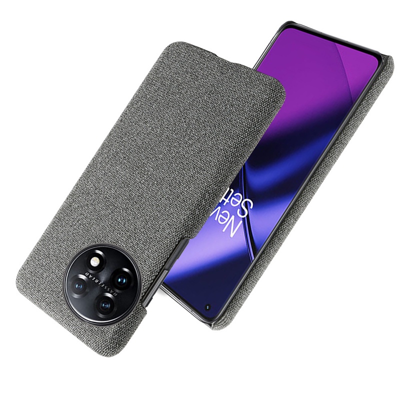 Elvev เคสแฟชั่น คุณภาพสูง สําหรับ OnePlus 11 Felt Cloth Matte Slim Protective Back Cover
