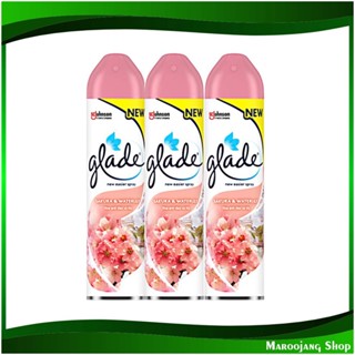 สเปรย์ปรับอากาศ กลิ่นซากุระและวอเตอร์ลิลลี่ Air Freshener Scented With Sakura And Water Lily. 320 มล. (แพ็ค3กระป๋อง) เกล