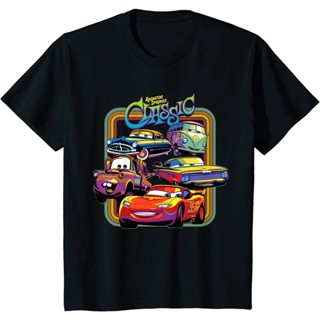 เสื้อยืดผ้าฝ้ายพรีเมี่ยม เสื้อยืด พิมพ์ลาย Disney PIXAR Cars Radiator Springs สไตล์คลาสสิก_02