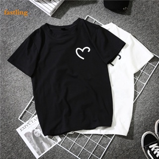 2020 Summer Style Individual Love Loose White Student Couple Outfit Short Sleeve T Shirt เสื้อยืด