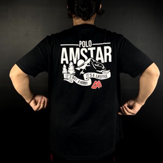 Amstar เสื้อโปโลแขนสั้น ผ้าฝ้าย 24s พรีเมี่ยม สําหรับผู้ชาย และผู้หญิง