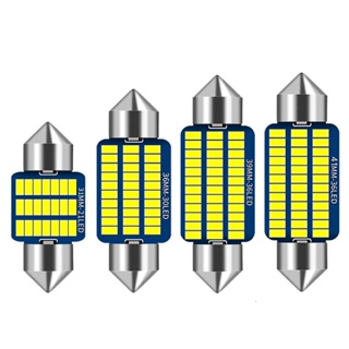 หลอดไฟอ่านหนังสือ LED ติดป้ายทะเบียนรถยนต์ C5W C10W 3014 SMD 31 มม. 36 มม. 39 มม. 41 มม. 4 ชิ้น