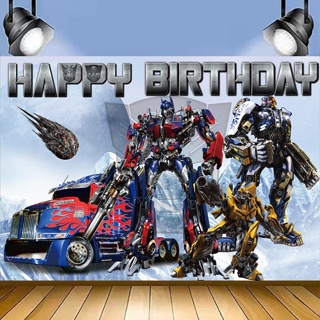 ภาพพื้นหลังไวนิล Transformers Birthday Party ขนาด 150x100 ซม. สําหรับเด็ก