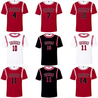 ใหม่ เสื้อยืดแขนสั้น พิมพ์ลายอนิเมะ Slam Dunk SHOHOKU Basketball Team Jersey 3D สไตล์คลาสสิก 2021