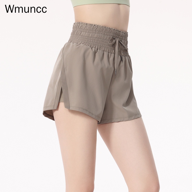Wmuncc 2026 กางเกงกีฬาขาสั้น เอวสูง แบบแห้งเร็ว เหมาะกับใส่ออกกําลังกาย สําหรับผู้หญิง จํานวน สองชิ้น