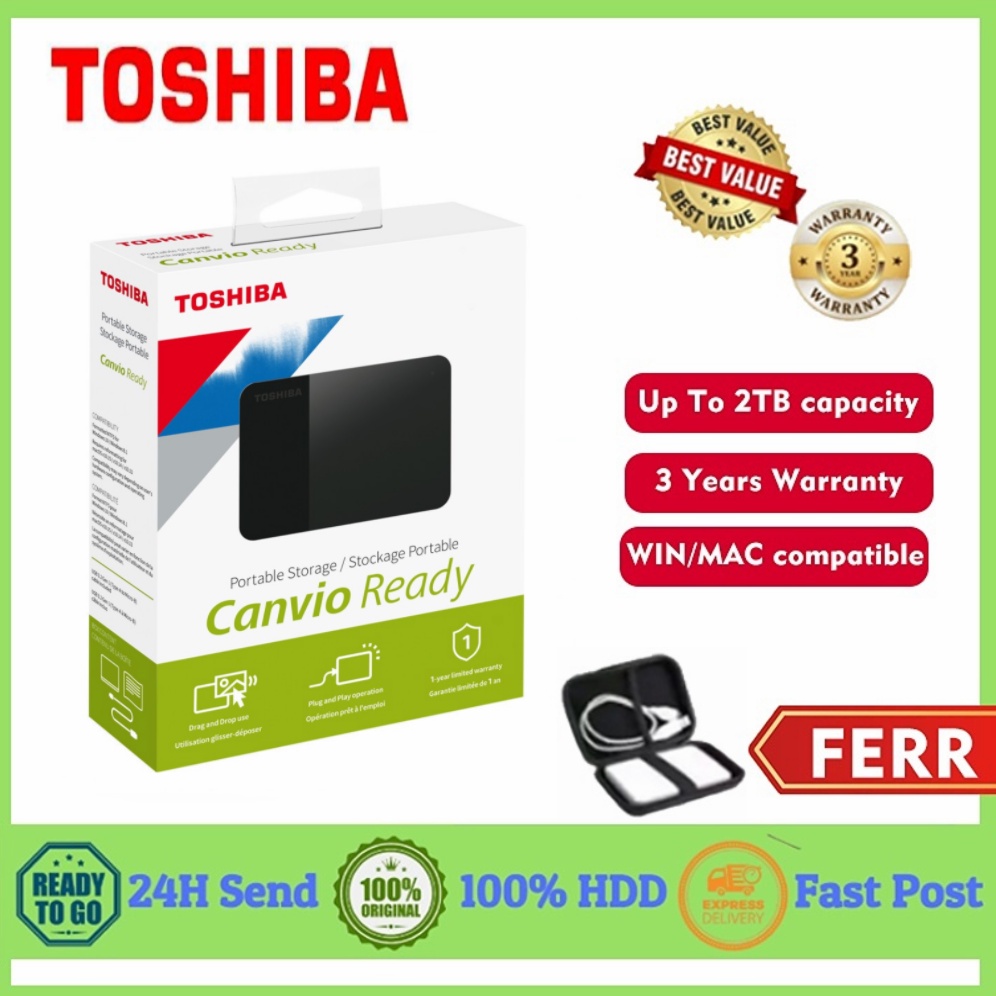 Toshiba Canvio Basics / Canvio Ready External Hard Disk Portable HDD USB 3.0 (500GB/1TB/2TB)