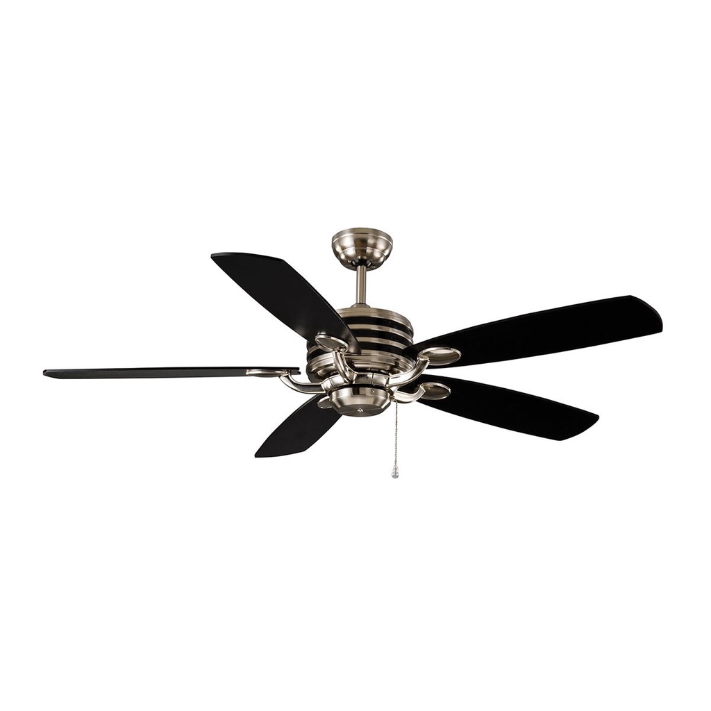 พัดลมเพดานพลายวู้ด WIN FAVOUR รุ่น HS-SP009 BN/MBK ขนาด 52 นิ้ว สีนิกเกิลปัดเงา - ดำด้าน