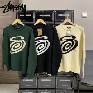 STUSSY เสื้อคาร์ดิแกนกันหนาว ผ้าถัก ป้องกันยุง แบบดั้งเดิม แฟชั่นฤดูหนาว สําหรับผู้ชาย