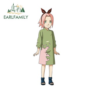 Earlfamily สติกเกอร์ ลายการ์ตูนนารูโตะ Haruno Sakura น่ารัก ขนาด 13 ซม. x 4.5 ซม. สําหรับติดตกแต่งประตูรถยนต์