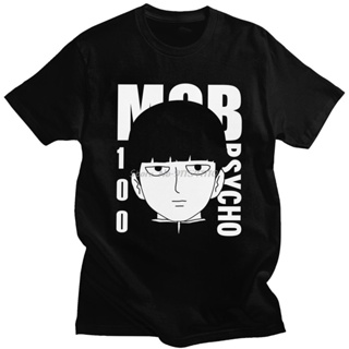 เสื้อยืดแขนสั้น ผ้าฝ้ายแท้ พิมพ์ลายการ์ตูนอนิเมะ Shigeo Kageyama Mob Psycho 100 สไตล์ญี่ปุ่น สําหรับผู้ชายS-5XL_08