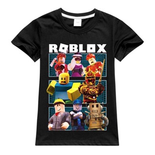 Fired roblox 2021ใหม่ผ้าฝ้ายสาวเด็กเสื้อยืดเด็กเสื้อผ้าการ์ตูนแขนสั้นเด็กเสื้อยืดเกมเด็กเสื้อยืด_02