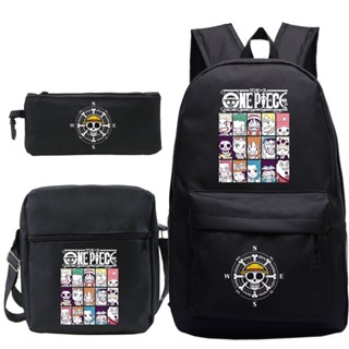 3 ชิ้น / เซต ONE PIECE Luffy Skull Zoro กระเป๋าเป้สะพายหลัง กระเป๋านักเรียน Mochila กระเป๋าเดินทาง กระเป๋าสะพาย กระเป๋าดินสอ กระเป๋าเป้สะพายหลัง สําหรับเด็กผู้ชาย เด็กผู้หญิง