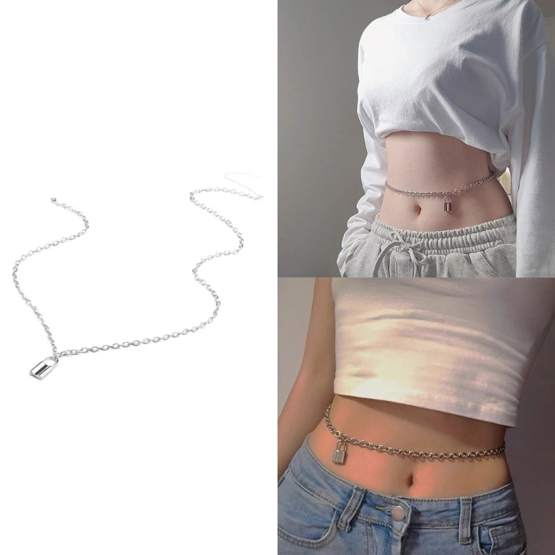 Xiangbao ฤดูร้อน Belly เอวเครื่องประดับโซ่เอวล็อครูปชุด Jean Belly Chains